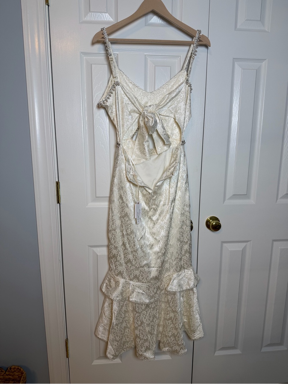 V. Chapman Luna Dress White brocade - RETIRED STYLE